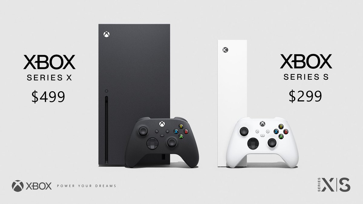 XboxNewswire's tweet photo. Let's recap...

Xbox Series X: £449 / $499 (ERP)
Xbox Series S: £249 / $299 (ERP)

Release date: November 10th, 2020
Pre-order: September 22nd https://t.co/8XVIITGoFE