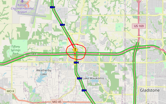 MoDOT_KC's tweet photo. ⚠️Traffic Alert: 2 vehicle crash NB I-29 @ 152 Hwy in the Northland. @PlatteCountyMO Use caution in the area. #kctraffic https://t.co/uNI7szVJ2D