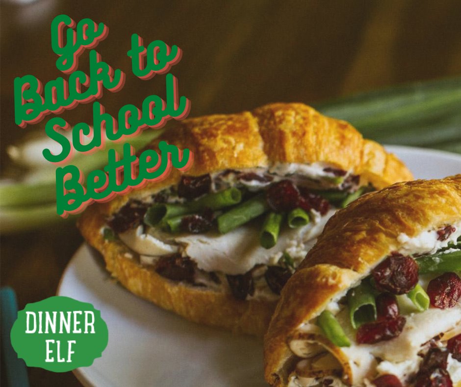 Ready for a taste of Fall in your back to school routine? Try our turkey craisin croissant sandwiches for a hearty lunch or simply family dinner. Book now: dinnerelf.com