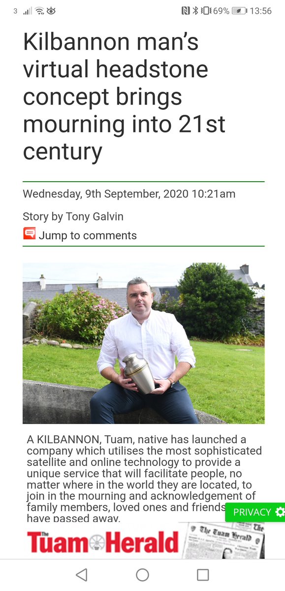 Myashes2's tweet image. A sort of homecoming. Delighted to feature in this piece in today's online version of the Tuam Herald. #gallimhabú #tuamherald #myashes