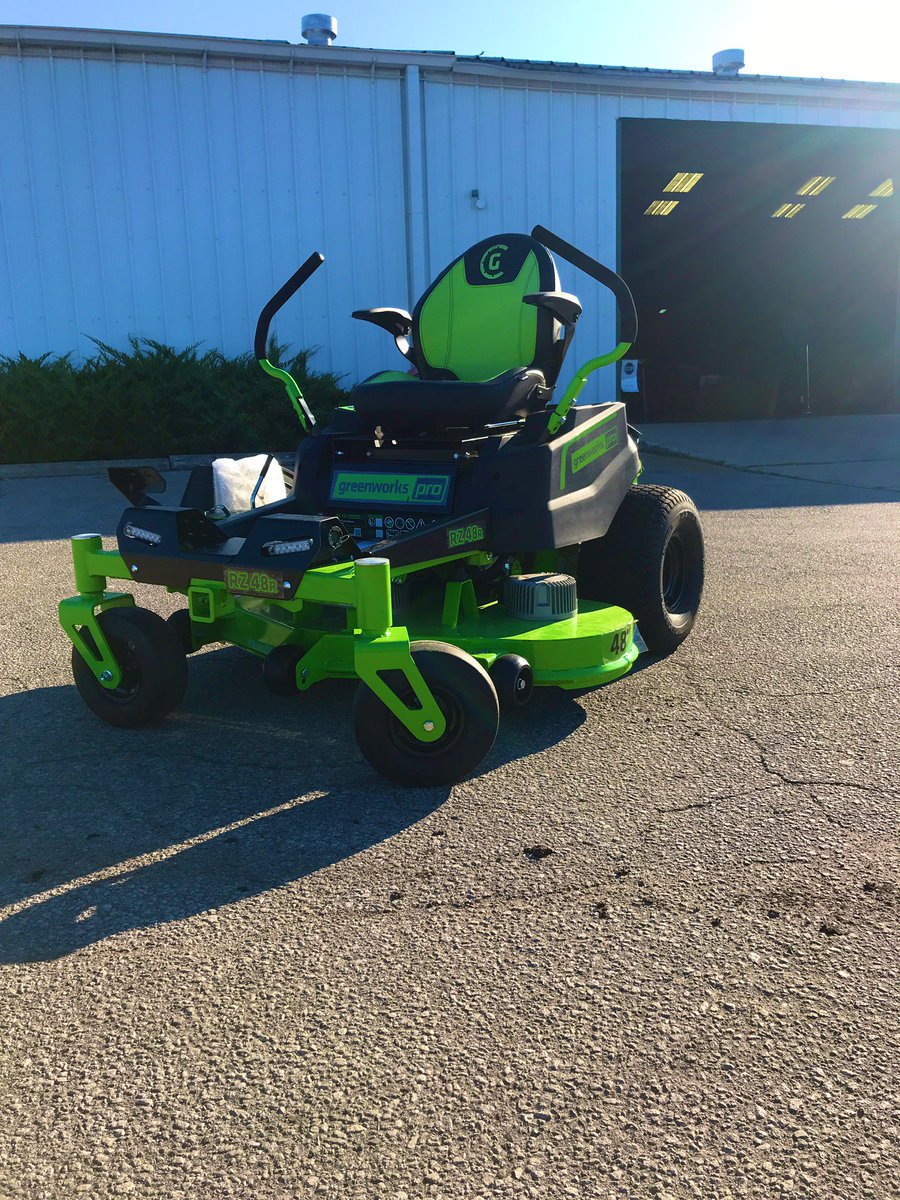 StevenGoeree's tweet photo. Residential Zeroturn’s are in!!   Contact your local GreenWorks dealer or @gc_duke @gwtoolscanada  #GoGreen #GoGreenworks #Lithium #innovation https://t.co/dkZssekbWC