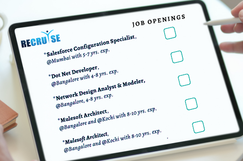 recruise's tweet image. Identify, and assess if you are aligned with the latest #career openings at zcu.io/M2VN before you decide to make the move.
#jobsopprtunities
#SalesforceConfiguration #Specialist
#DotNet #Developer
#MulesoftArchitect
@recruise
