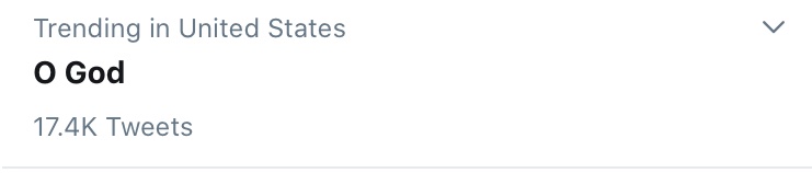 JoyfulLife4Him's tweet image. O God is trending!
#OGod