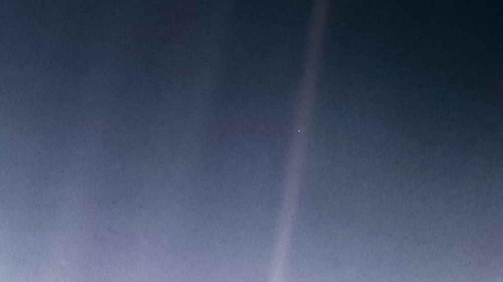 sarahcruddas's tweet photo. Some perspective.

This is the furthest image ever taken of our Earth.

Photographed by Voyager 1, from a distance of 6 billion km.

That tiny dot in the photograph is all of us. Everything we have ever know is but a speck in the cosmos. https://t.co/f7mslHVJJj