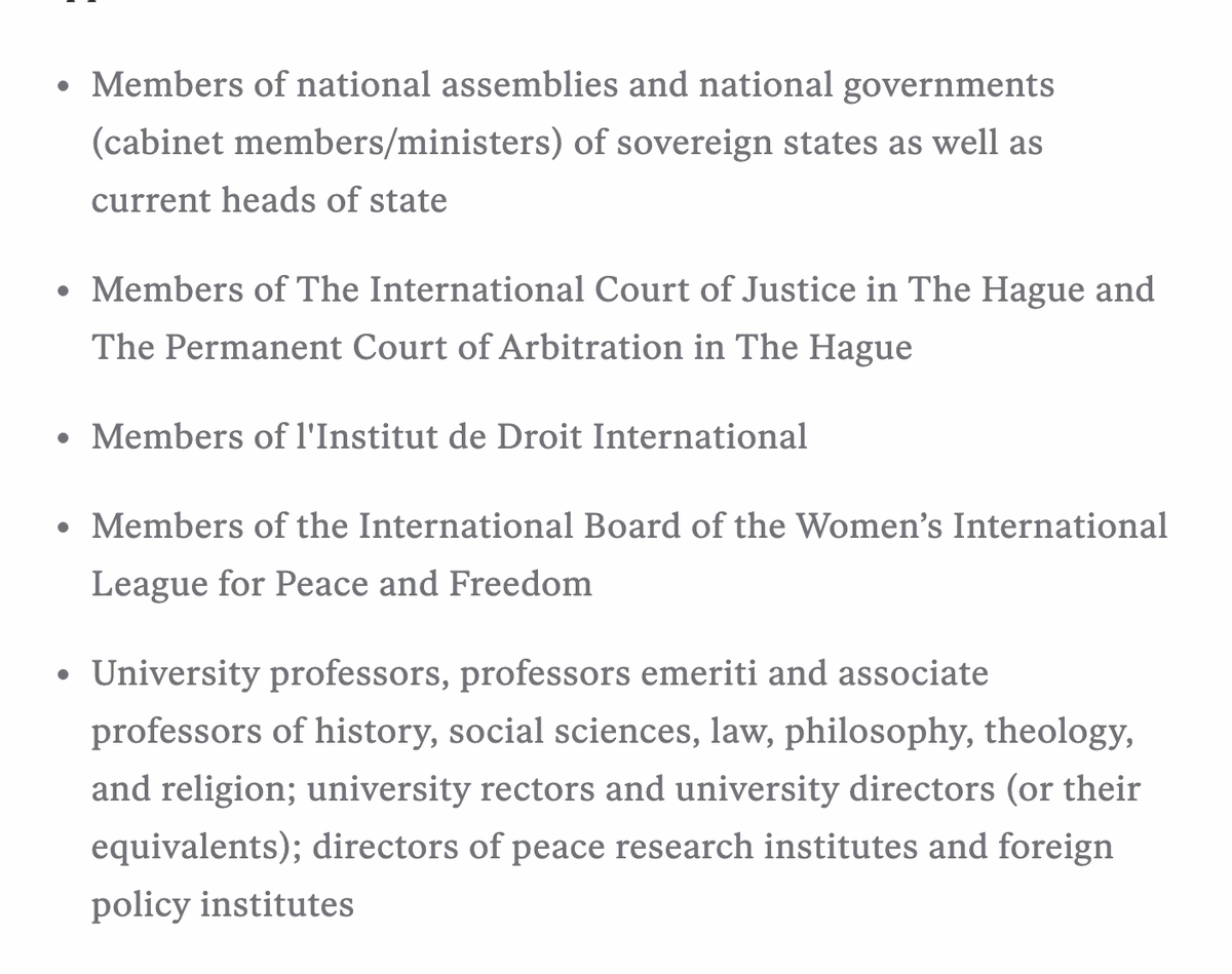 The Nobel Foundation lays it out simply: if you belong to one of these groups, your nomination of someone is valid.  https://www.nobelpeaceprize.org/Nomination/Criteria-for-nominators