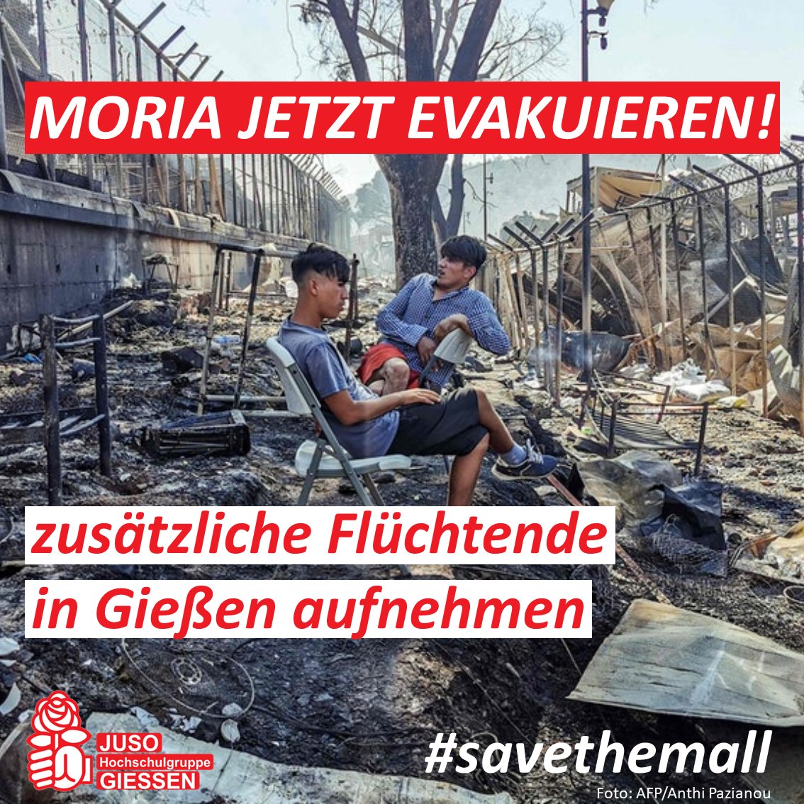 Kommt zur Demo am 12.9.20 um 14 Uhr auf dem Kirchplatz in Gießen. Sie wird von der @seebrueckegiessen organisiert.

#moria #savethemall #leavenoonebehind #evacuatemorianow #moriacamp #gießenhatplatz #menschenrechteschützen #seebrücke #Giessen