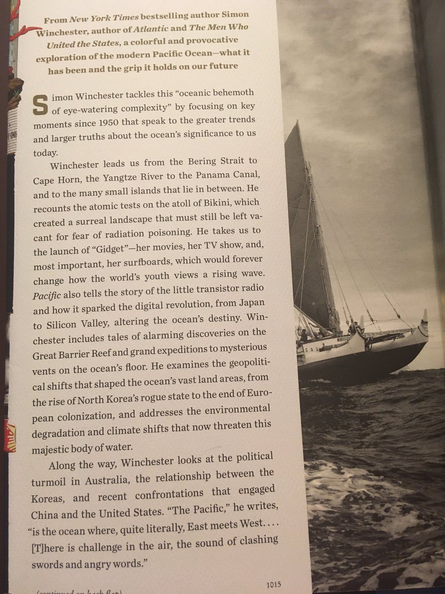 Suggestion for September 9 ... Pacific: Silicon Chips and Surfboards, Coral Reefs and Atom Bombs, Brutal Dictators, Fading Empires, and the Coming Collision of the World’s Superpowers (2015) by Simon Winchester.