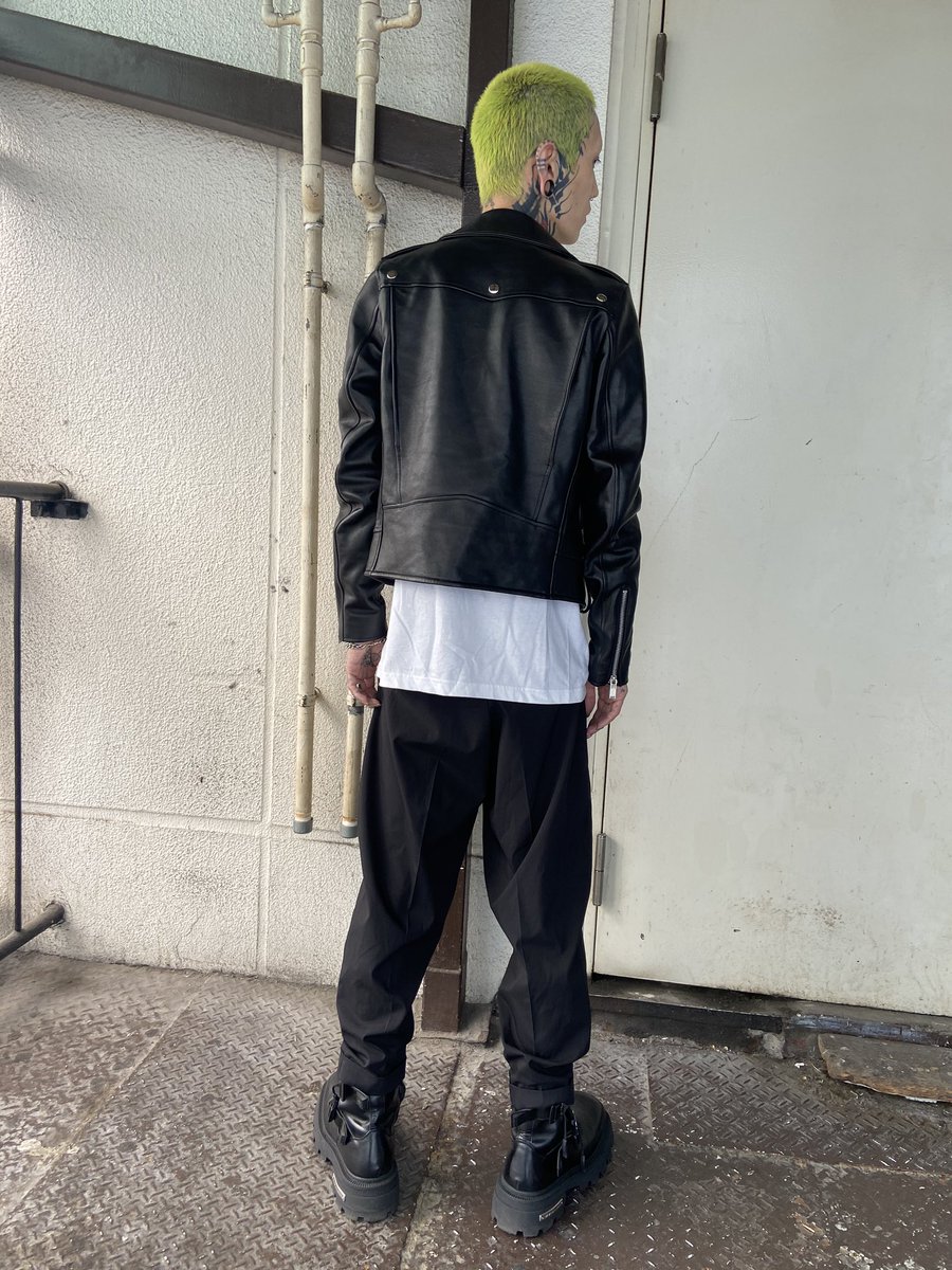 LAMB SKIN BIKER JACKET yusuke 身長174cm photo①②size2着用