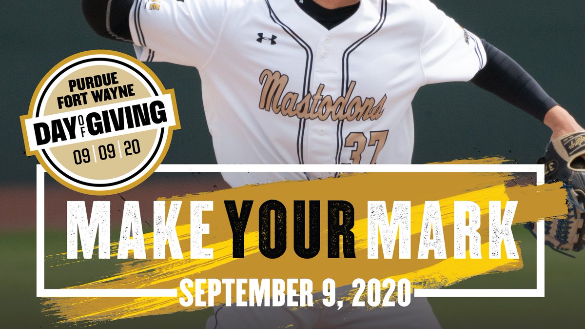 MastodonBSB's tweet photo. Today is the day to Make Your Mark by supporting the Mastodon baseball program! After clicking the link below, just scroll to Athletics and Baseball fund and go from there! #PurdueFWDayOfGiving https://t.co/urriyFkxvY https://t.co/bqVWHl3tFt