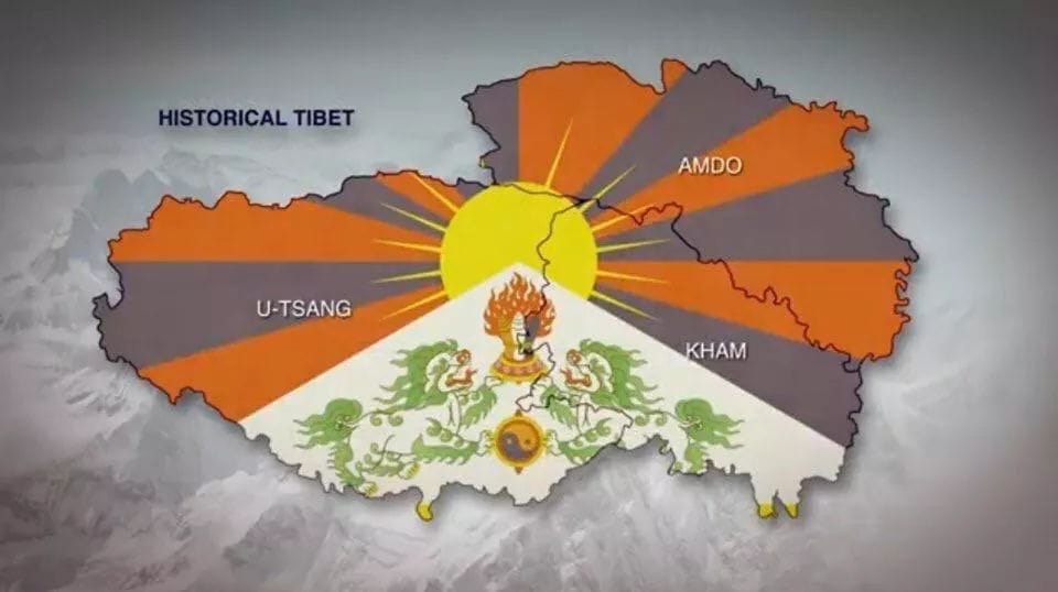 india_narrative's tweet image. Two of the maps show #Tibet before 1949 and after #China invaded it. The red flags have captured all the #Tibetan region. 
#FreeTibet 
#IndiaNarrative