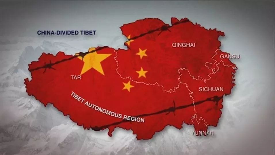 india_narrative's tweet image. Two of the maps show #Tibet before 1949 and after #China invaded it. The red flags have captured all the #Tibetan region. 
#FreeTibet 
#IndiaNarrative