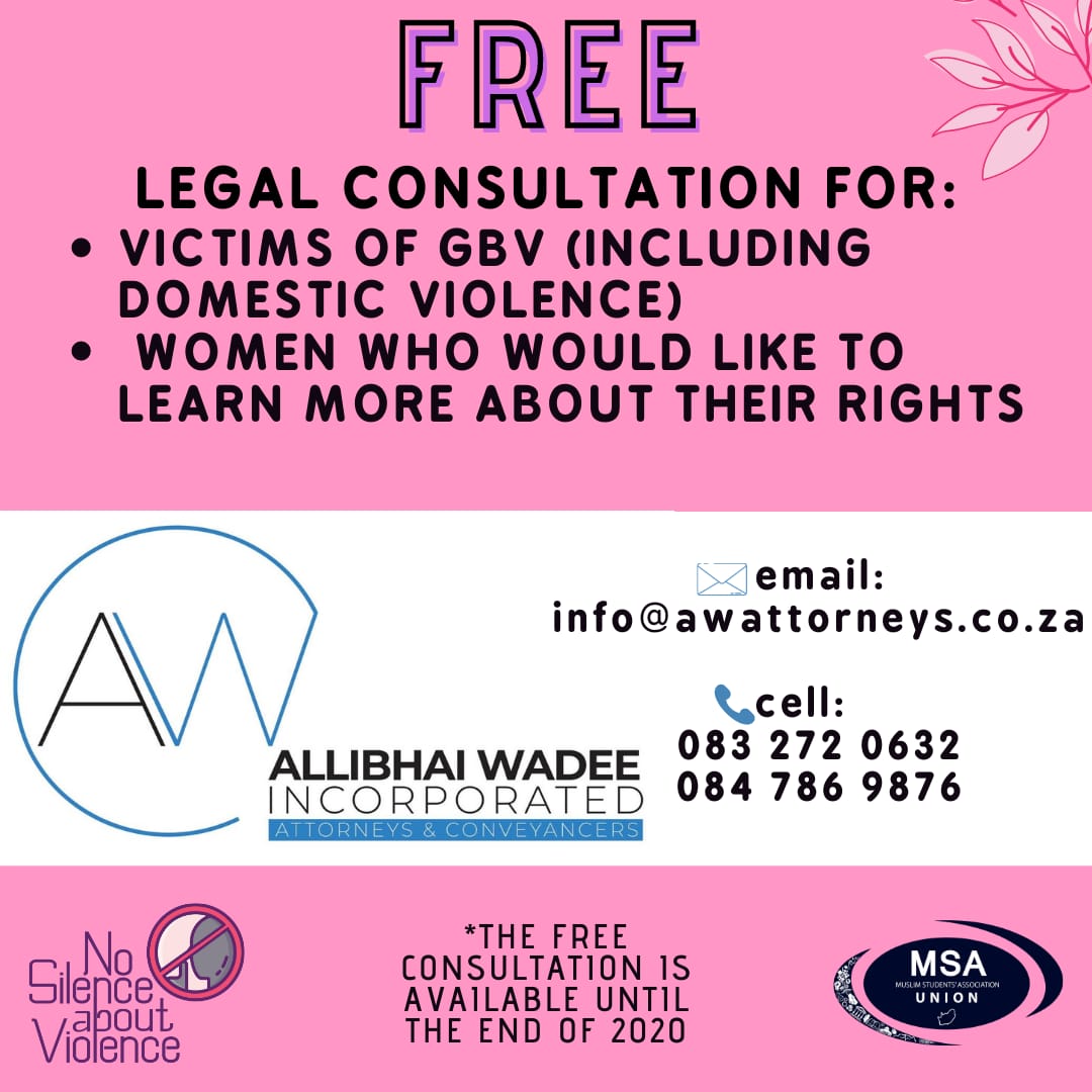 MSA_Union's tweet photo. Free legal consultation for victims of GBV and women who want to learn more about their rights. Please make use of this service if you need to.
#NoSilenceAboutViolence #GBV https://t.co/mCBrsA06q9