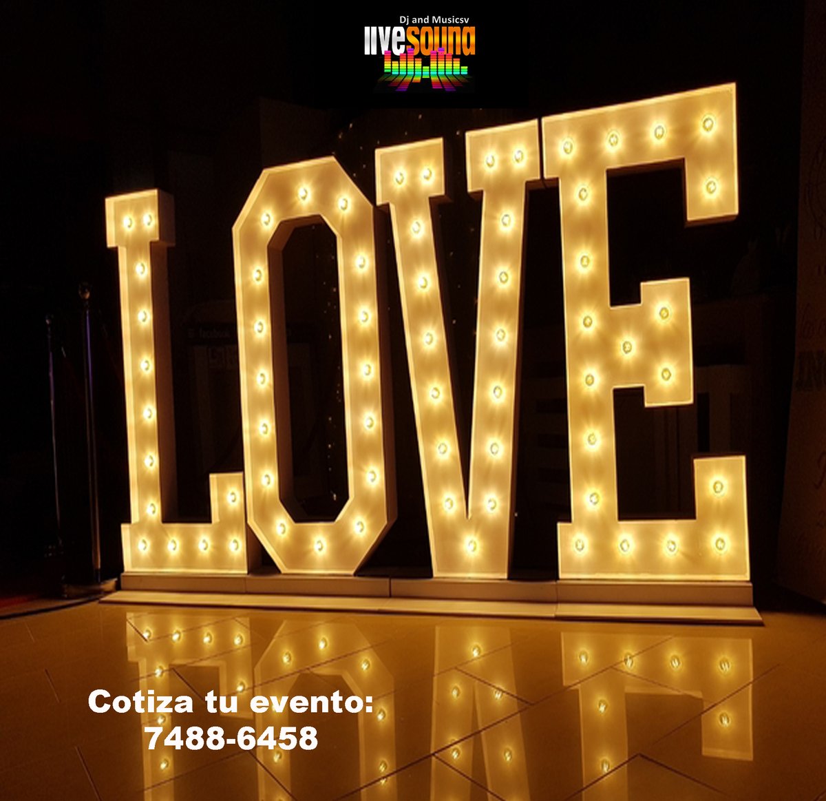LiveSound20's tweet photo. Seguimos Innovando, letras a todo color, personalizadas a Tu evento..
Cotiza tu evento :
📲7488-6458
#LetrasLove #Boda #XvAños #EventosElSalvador #Livesound #Musica #Dj #Fotografia #Video #Rentails https://t.co/a0zT0QqZaF