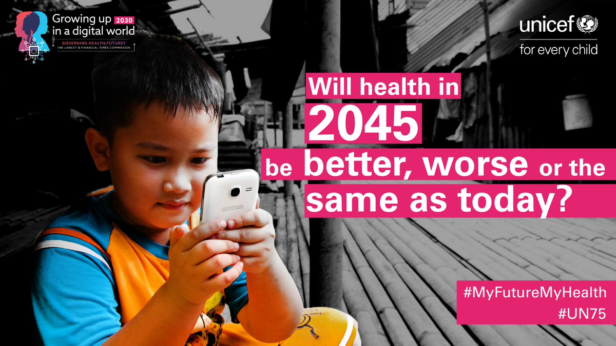 All the gadgets, devices &amp; apps we can't live without - half of humanity lives without them. 

What could health look like in 25 years? 

RT or Comment your ideas of #MyFutureMyHealth to inspire an awesome sci-fi story this #UN75!