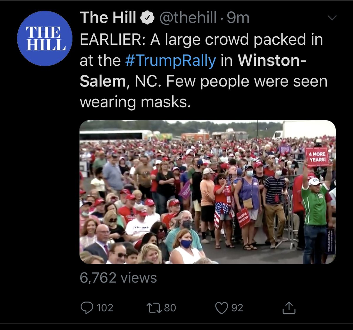 COVID is real and it's deadly serious, but it's not the boogeyman the left thinks it is. I believe the center/center-right see these photos and don't think "where are the masks?!?!?" I think the first thought is likely: "wow, that's a lot of people supporting Trump."16/22