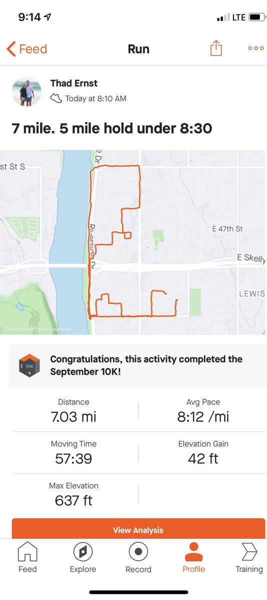 Thaddylonglegs's tweet photo. Fast 7 this morning. Put the miles in on the run this morning. #RunTUL #CantGiveUpNow https://t.co/i9UeQw8rZC