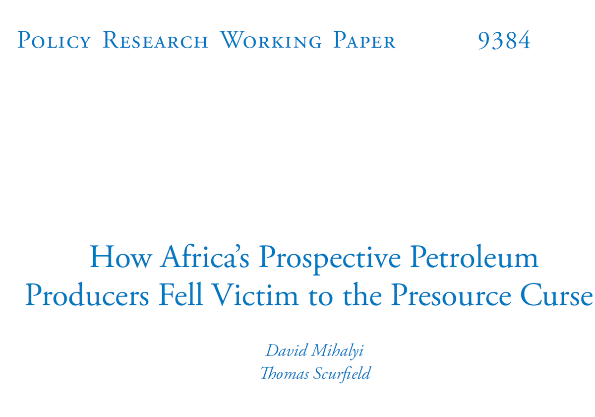Could this be another clue for how countries may face a 'presource curse'?Some have had major growth disappointments and crises following big discoveries - maybe fueled by over-optimism.See brand new working paper exploring this in Africa context: https://documents.worldbank.org/en/publication/documents-reports/documentdetail/274381599578080257/how-africas-prospective-petroleum-producers-fell-victim-to-the-presource-curse4/5