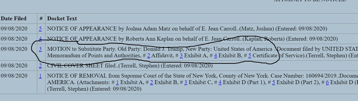 The case formerly known as E. Jean Carroll v. Donald J. Trump has now been docketed under its new caption: Carroll vs. United States of America.