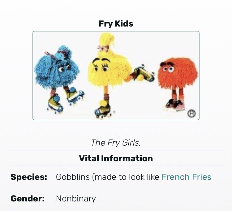 Fry Kids- incredibly into raves, not sure why they bother using tinder when they live at electric forest