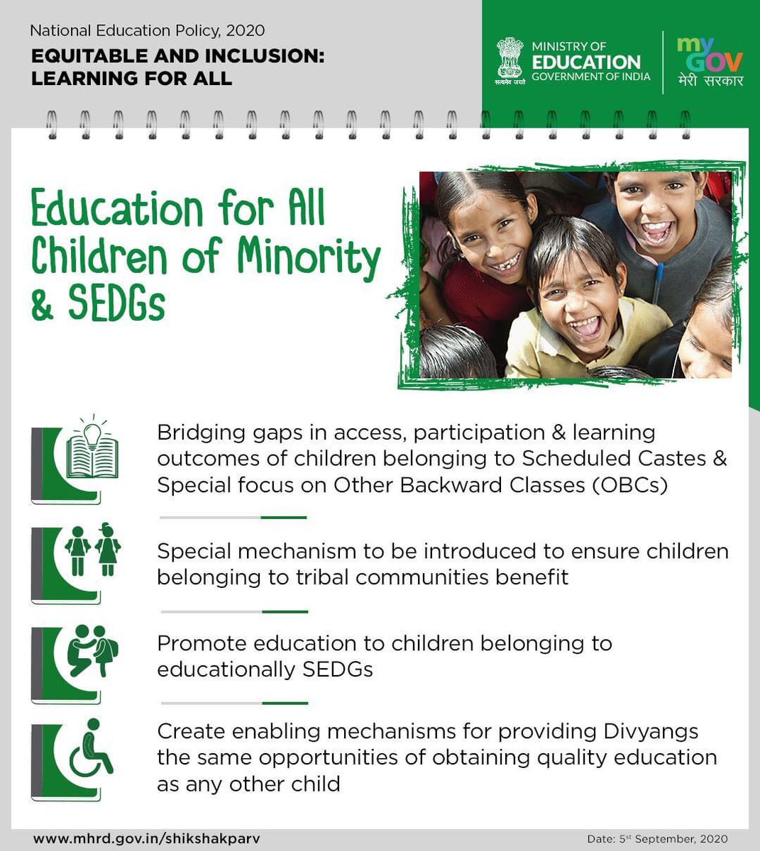 CSCDCSanjayKum1's tweet image. Government under the leadership of PM Narendra Modi is ensuring Education for All children belonging to educationally SEDGs #ShikshakParv #OurTeachersOurHeroes #TeachersFromIndia