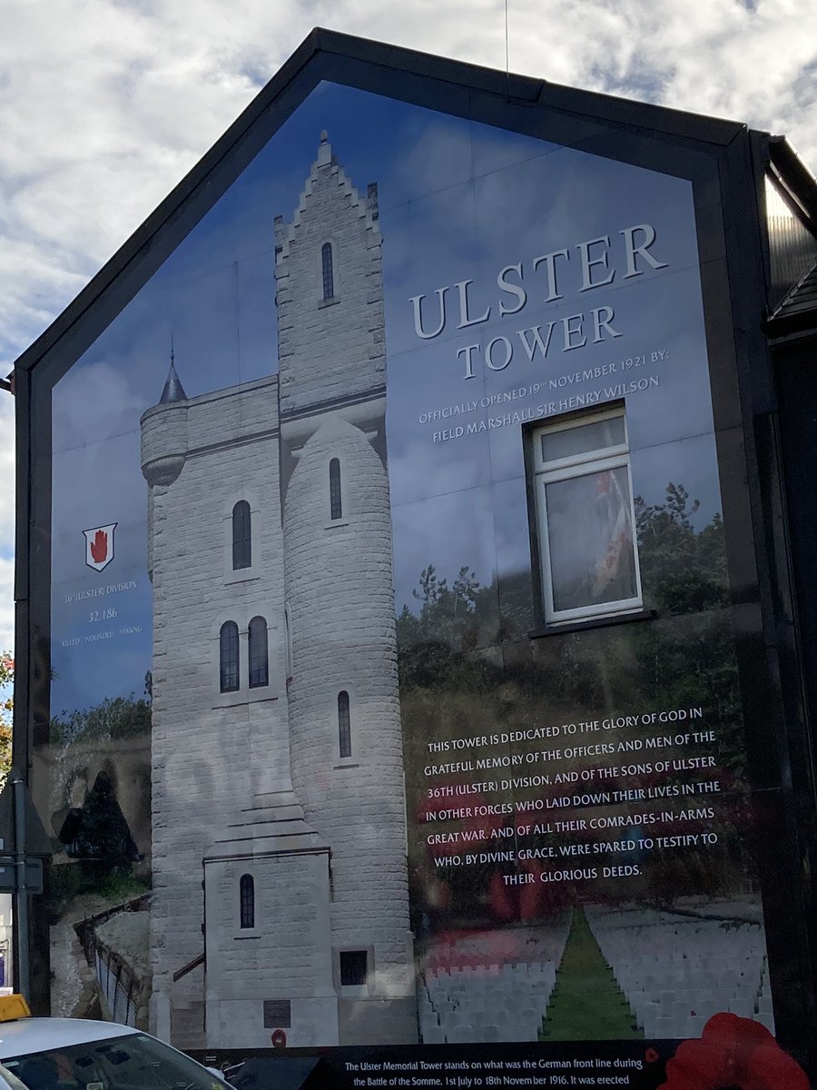 12.  #Belfast Rex Bar, long associated with the UVF. Royal Bar. Mural of the Ulster Tower. West Kirk Presbyterian Church. 