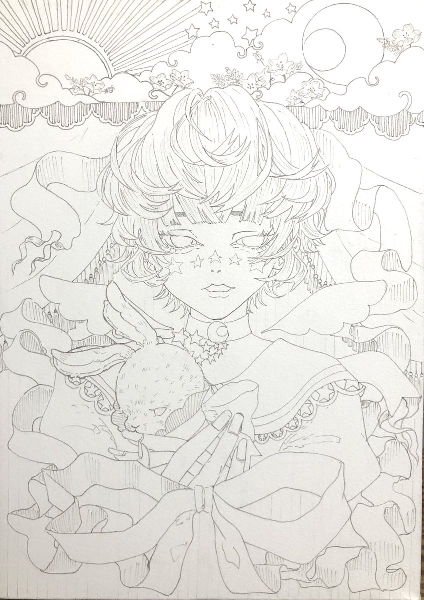 線画おわったぁー!!!!
色塗り直ぐ入りたいけどやらなきゃいけないことがあるので今週塗れるかどうか???
せっかくなら完成させて展示したいけど間に合わなさそう???