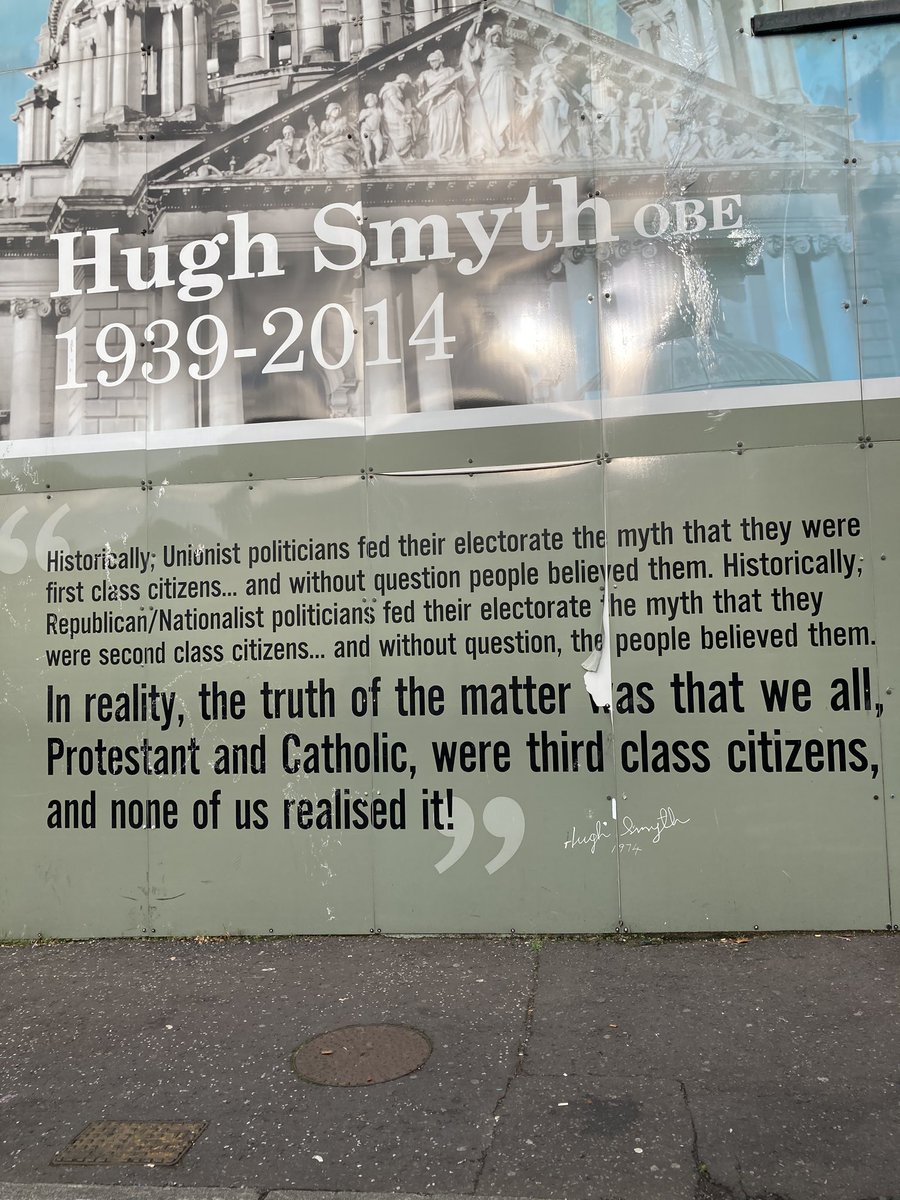 14.  #Belfast Mural of popular working class Councillor Hugh Smyth.His quote is spot on. I helped to carry his coffin on a section of the Shankill at his funeral. 