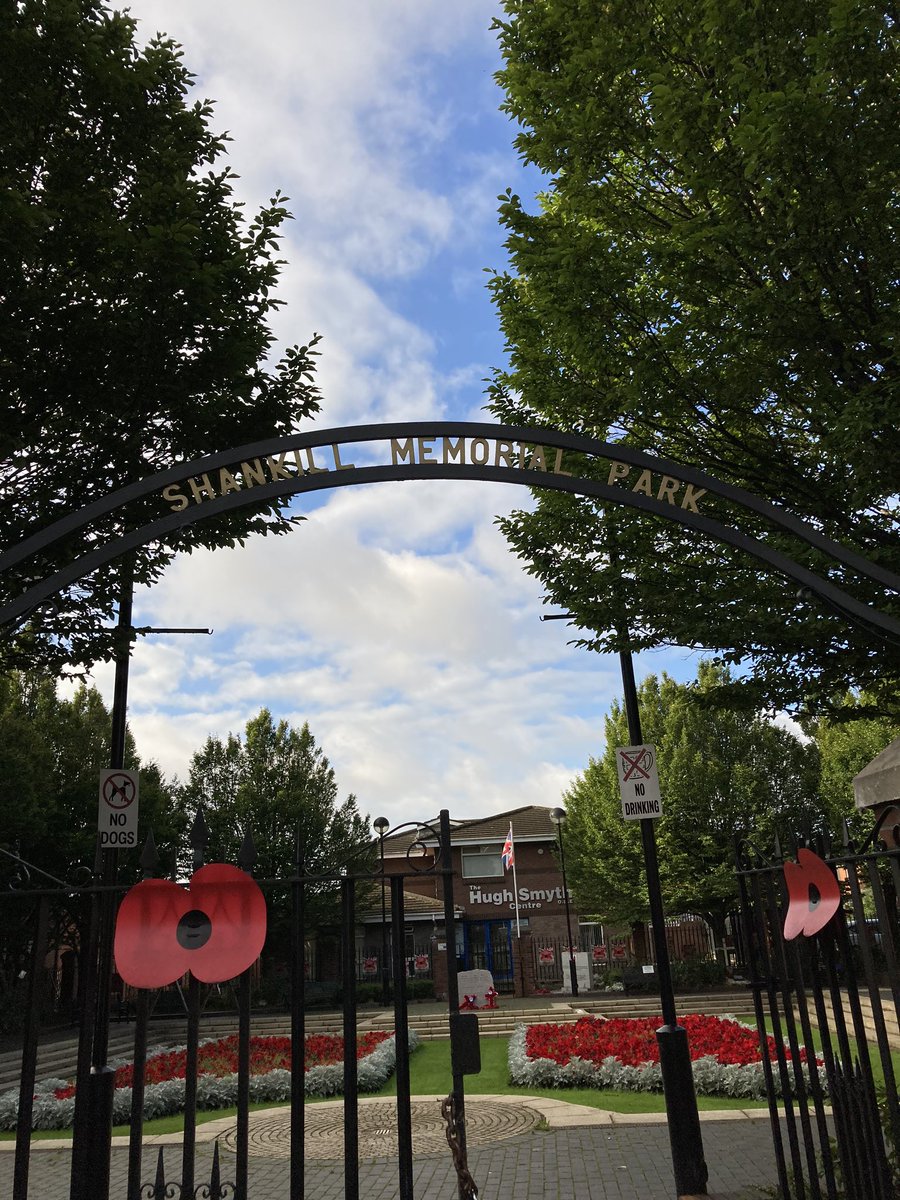 13.  #Belfast Shankill Memorial Park and the “Bar Berlin” which has some interesting upper floors architectural detail, including a strange turret. 