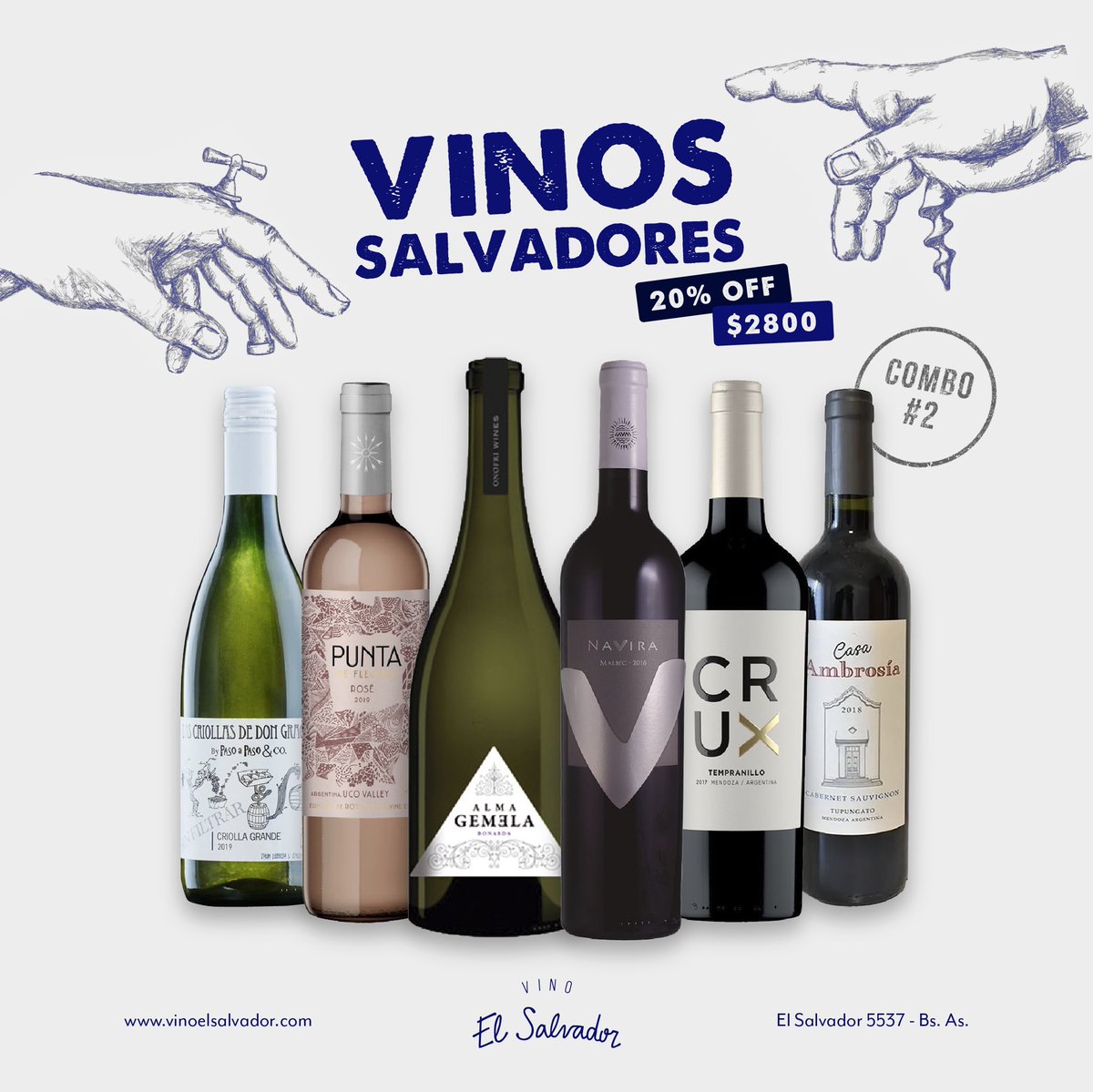 ¡Pare de suuuuufrir! 🍷 2da cajita de #VinoSalvadores. Lo comprás en la tienda online con 20%OFF y los tenés en tu casa para que no llegue el viernes y estés viendo la cava vacía: $2800 ¡con entrega express! 

Visitá vinoelsalvador.com y tené el tuyo. 📱