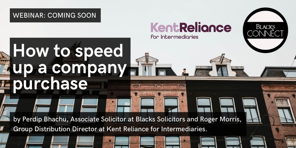 BlacksConnect's tweet photo. COMING SOON! Perdip Bhachu, Associate #Solicitor with #Blacks will be meeting with Roger Morris, Group Distribution #Director at #Kent #Reliance for #intermediaries.

The topic of discussion will be "How to #speed up a #Company #Purchase"

Dates are TBC. Watch this space. https://t.co/1w9e8S92tG