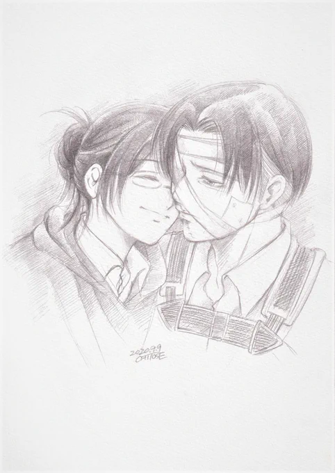 #進撃の巨人 #リヴァハン  #絵描き人 #作品を見てくれてありがとう #ツーティ #AnimeArt #fanart #analogart #アナログ絵師 #イラスト #鉛筆画 

『またな。ハンジ』 
