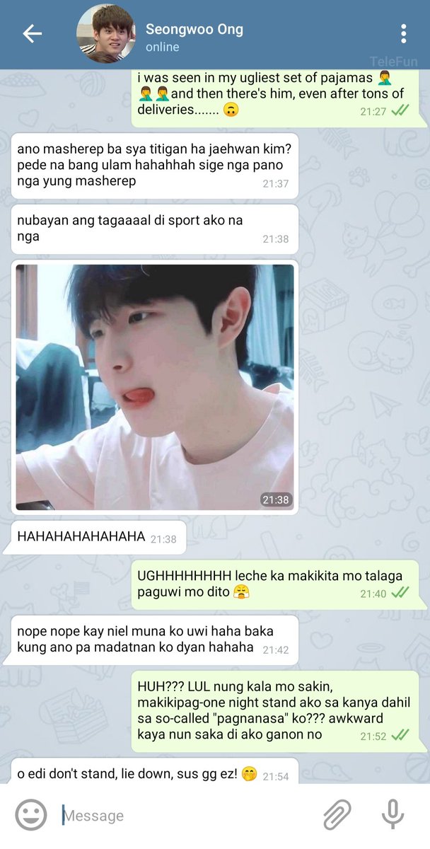 (5) “I see someone’s happy to see me.” ft. jjaen crushing hard on his regular UberEats delivery guy nyeon + jjaen's out-of-the-box attempt at flirting (???!)(written in filo; cursing; don't mind the timestamp; mej sobrang madungis )