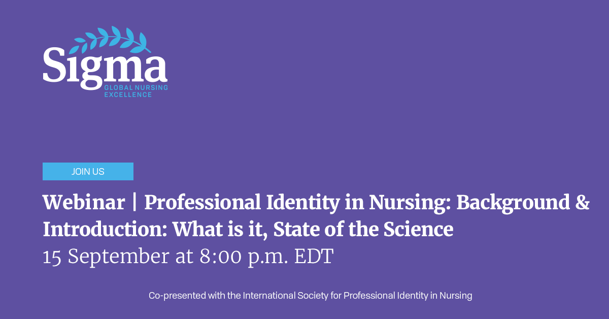 Professional Identity in Nursing is a “sense of oneself, that is influenced by characteristics, norms, and values of nursing, resulting in an individual thinking, acting, and feeling like a nurse.” 

Learn more by attending the upcoming webinar! Register » bit.ly/2RbEhpL