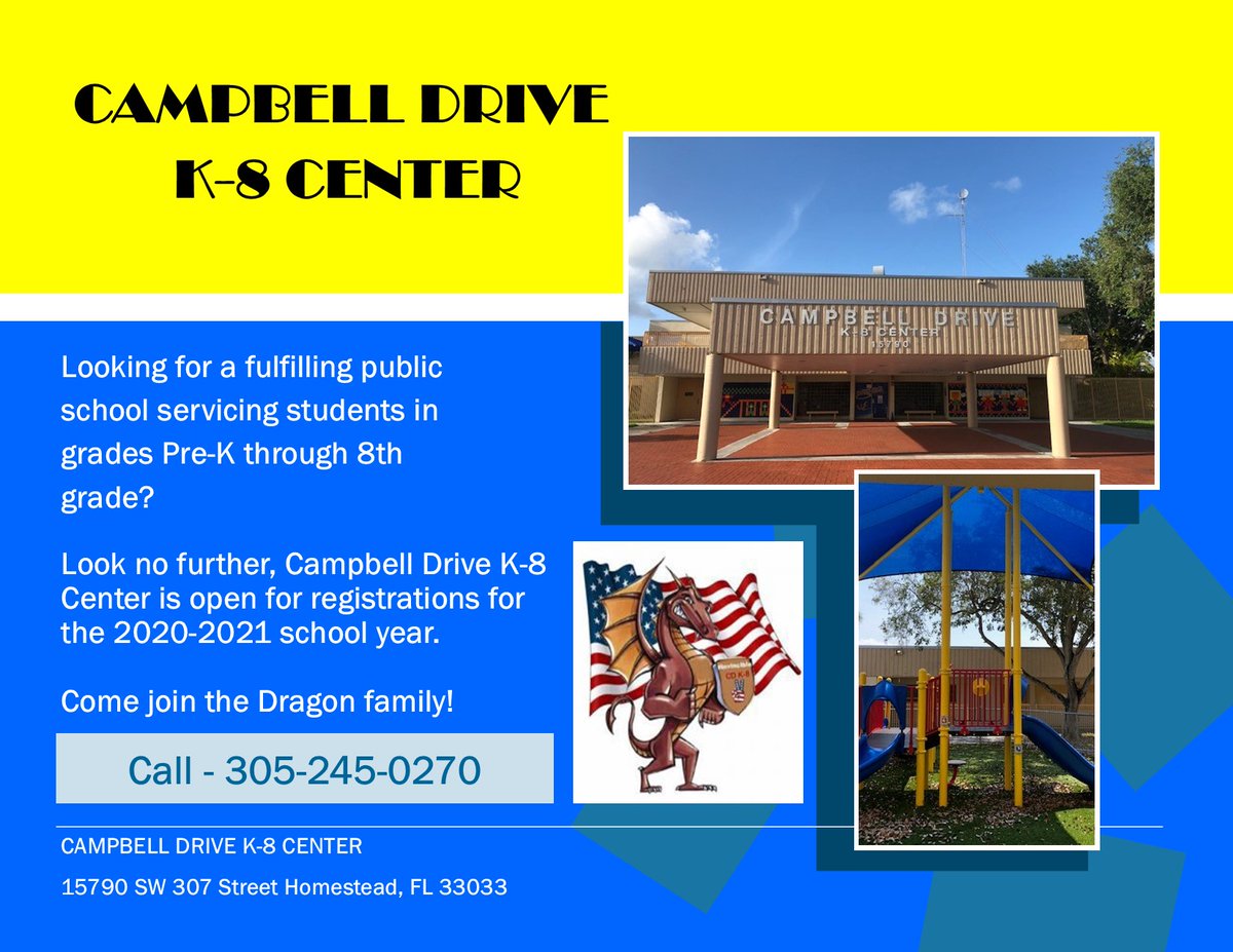 CampbellDriveK8's tweet photo. Come Join the CDK-8 Dragon family!  Registrations are open daily from 8:00 am - 4:00 pm. https://t.co/oJ9NWPM0Sv
