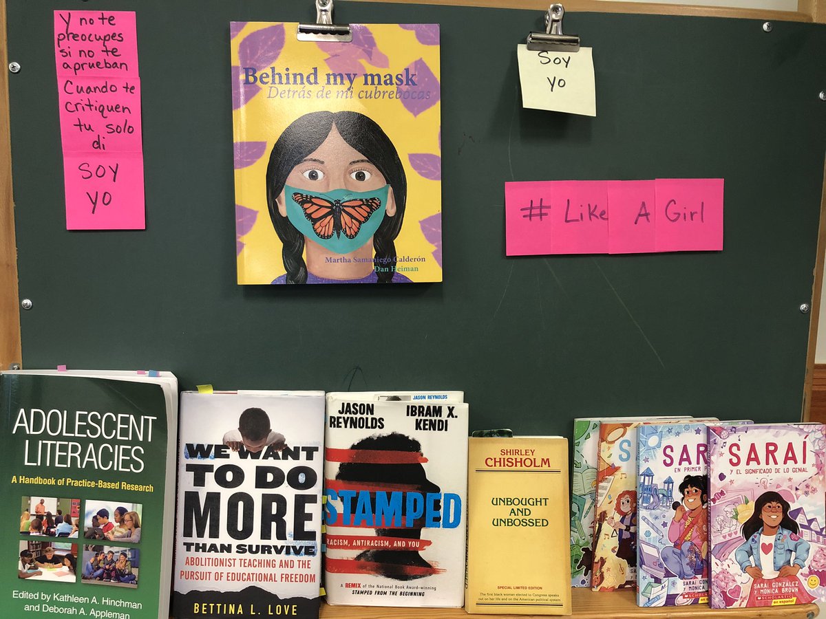 Some of the texts (some were videos/songs/websites) that entered our discussion of adolescent literacy &amp; identity last night. Love learning with these passionate teachers!