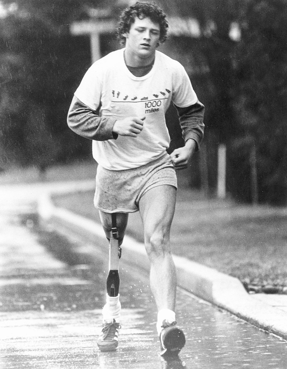 Doug remembers the early days of training. "At first, Terry would fall down quite a bit, but he never gave up. He was smart enough to know that if he kept working on something and getting advice from trainers, he could figure out how to do it."Register:  http://terryfox.org/&nbsp;