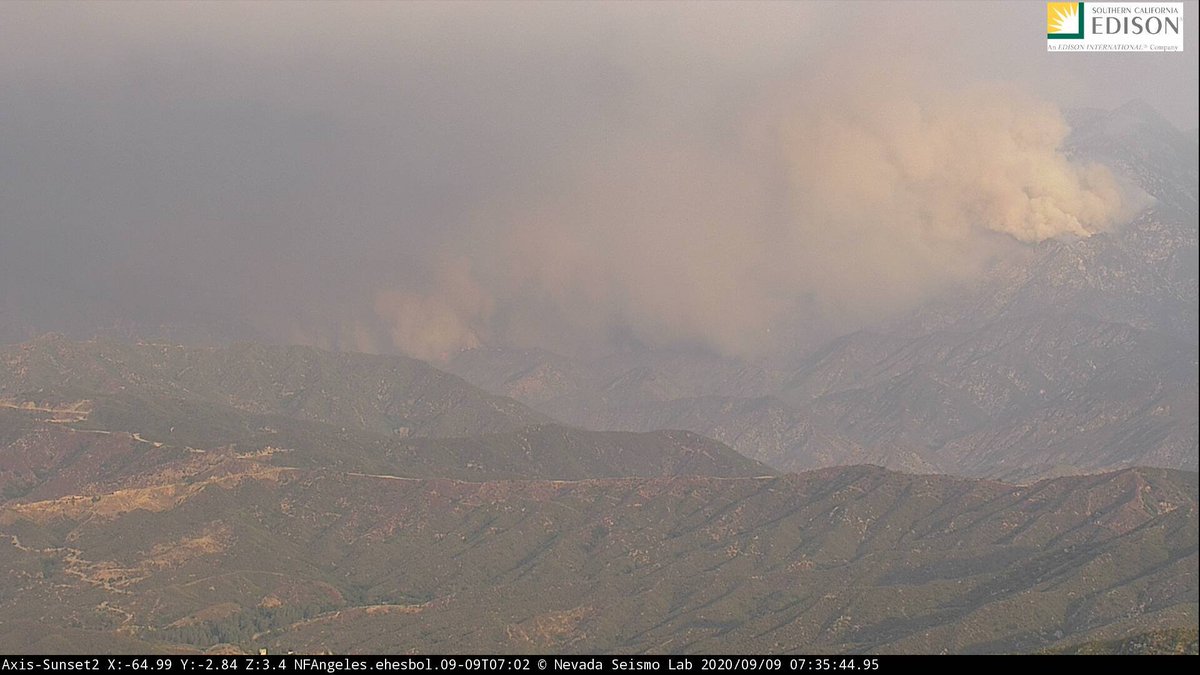 Same situation on the Sunset Peak camera near Mount Baldy:  #BobcatFire
