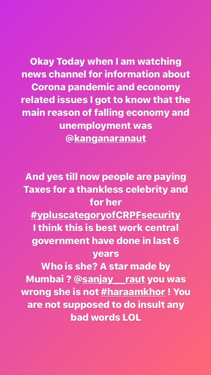 D_jayxx's tweet photo. @KanganaTeam @rautsanjay61  @AmitShah 
           I think @KanganaTeam you should leave Mumbai,Maharashtra forever 🙏🏻 #MumbaiMeriJaan #आमचीमुंबई #Shivsena #iamwithuddhavsarkar https://t.co/ctvUZmoGGW