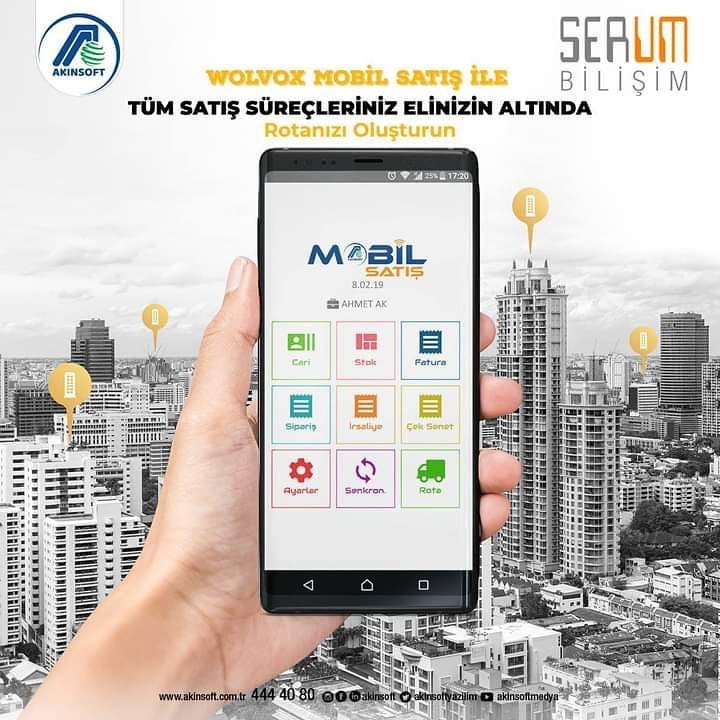 Akınsoft Mobil Satış ile Sıcak Satış işlerinizi online olarak her yerden yapın, takip edin ve zaman kazanın.. 
Bilgi İçin: 0850 224 83 43 serumbilisim.com
#akinsoft #mobil #sicaksatis #pda #android #perakende #toptan #gida #market  #wolwox #efatura #edonusum #serumbilisim