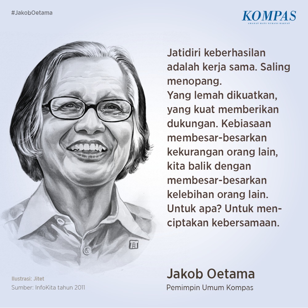 Sebagai penghuni baru di rumah  @hariankompas , sejak 2014, saya tentu minim pengalaman. Namun, saya sudah jauh-jauh hari mengenal koran yang berusia lebih dari setengah abad ini, termasuk pendirinya Pak  #JakobOetama dan Pak  #PKOjong Sebuat Utas