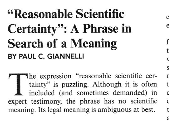 Does "scientific certainty" actually mean anything? (this paper is not easily accessible online, but if you want it, dm me, and I can get it to you. But the title/1st paragraph gets the point across.