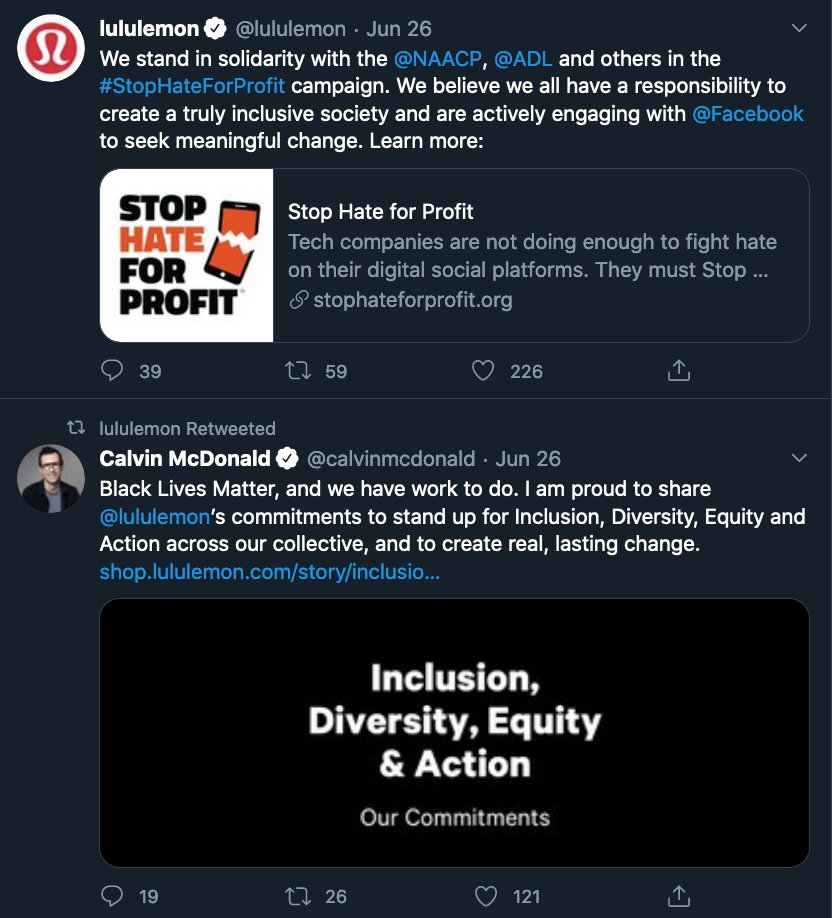 A frend submit this ad to me, and I realized I wasn't following Lululemon. I peaked over at their feed, and it's 100% nonstop leftist agitation.Is there anybody out there who doesn't know that "Get Out The Vote" efforts are all implicitly "Vote Democrat" vote farming efforts?