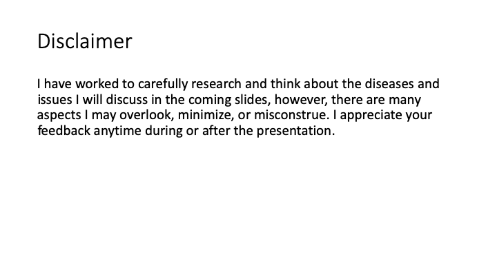 I am not from the South Side of Chicago, and I am not a health care delivery expert, but I did the best research that I could for this presentation. I think it’s important to recognize those limitations going into my presentation.