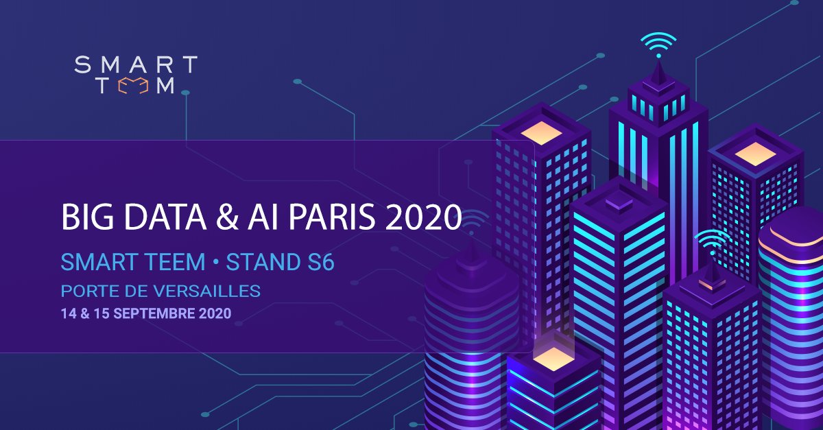 BIG EVENT 💥
Hello 🖐️
SMART TEEM participe au Salon Big Data &amp; AI Paris 2020 !
Venez nous rencontrer pour échanger autour des opportunités Data &amp; IA !
Venez découvrir notre offre et notre Open Lab !
Transformons, ensemble, les défis en opportunités 🚀
#data #paris #bigdata #ia