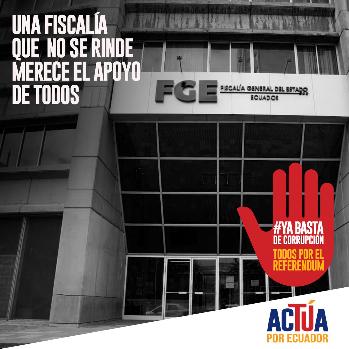 ActuaPorEcuador's tweet photo. Apoyemos la independencia de la justicia, apoyemos el pedido de una fiscalía incansable y autónoma. #YaBasta. Súmate en
https://t.co/gtsKzfSrTg https://t.co/lS5Ya961LA