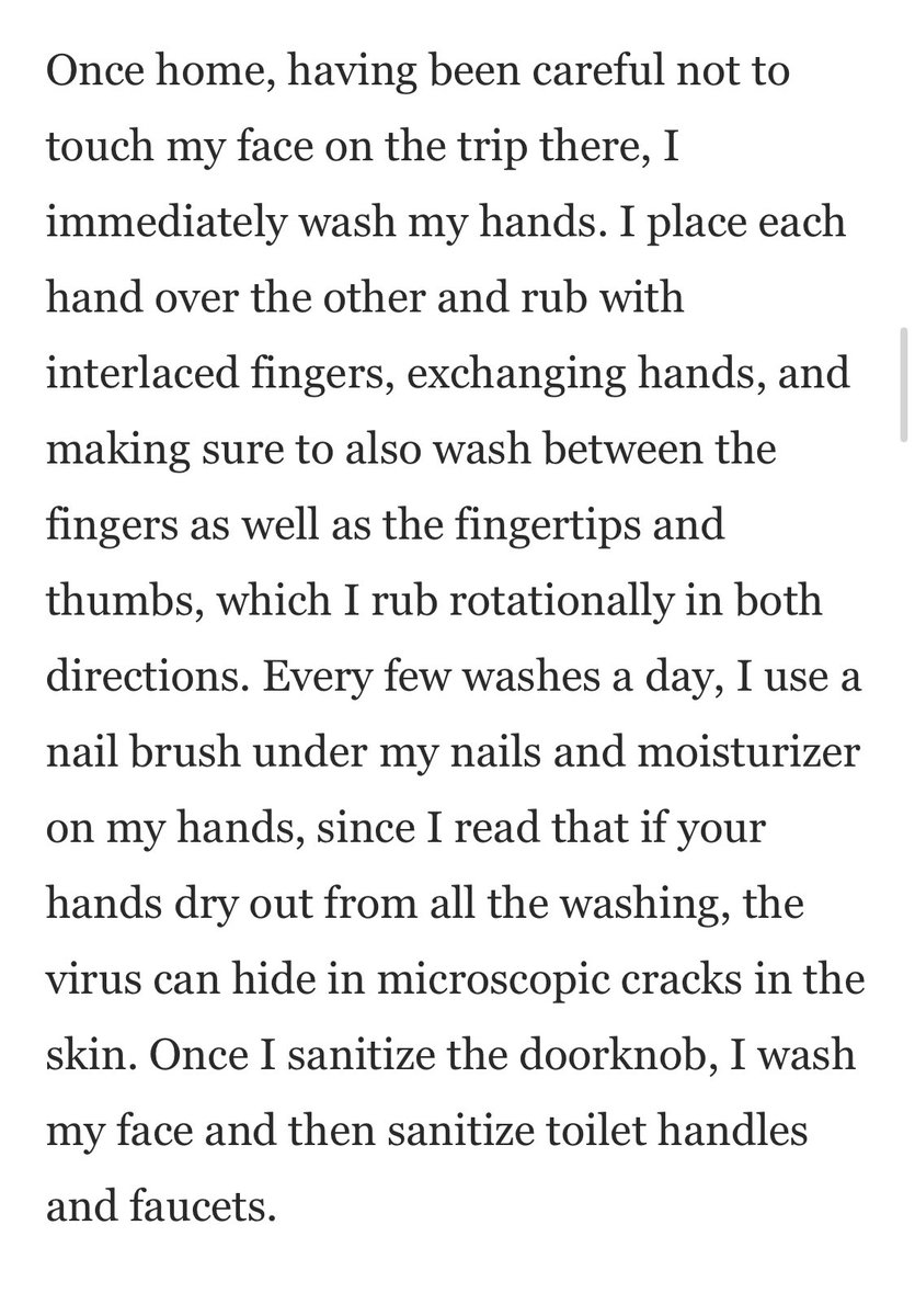 Now this isn’t a bad thing. Washing hands is the #1 way to prevent illness. She does that right. But pay close attention as to why she puts on lotion. She knows dried out hands can cause micro cracks which can harbor bacteria (not so much CV19) but it leads me to the next pic. 5/