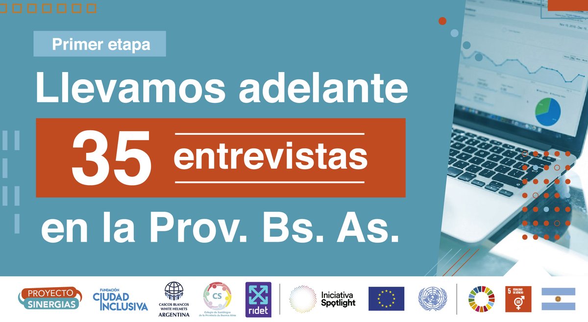 ProyectoSinerg1's tweet photo. Felices de anunciar el fin de la 1er Etapa. Realizamos 35 entrevistas a responsables de los Servicios Esenciales y así culminamos el diagnóstico en los 8 municipios relevados. Compartiremos los resultados cualitativos de este compromiso asumido para frenar los femicidios. https://t.co/0AZ8FRF3pt