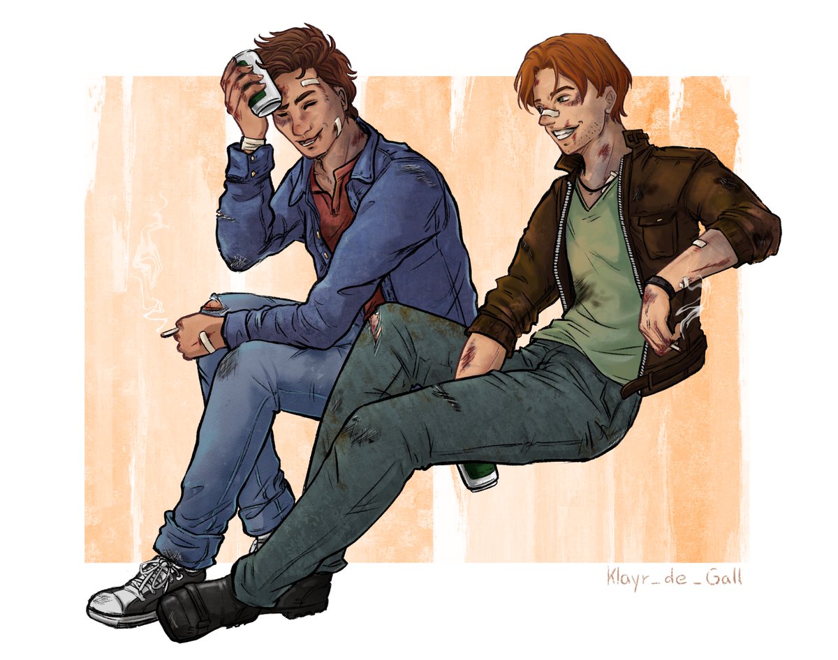 I’ll die on the HC-Hill, that Harry and Sam became friends when they both started out in the business. They met while trying to screw with a gang and had to fight for their asses and patch each other up before they even learned the others name #harryflynn #samdrake #uncharted