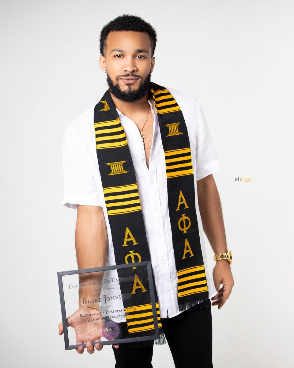 Congratulations to Brother Blake Janvion on graduating with his BBA in marketing! #FAUAlphas #ButFirstOfAllWeGraduate #AlphaPhiAlpha #2020AlphaGraduates