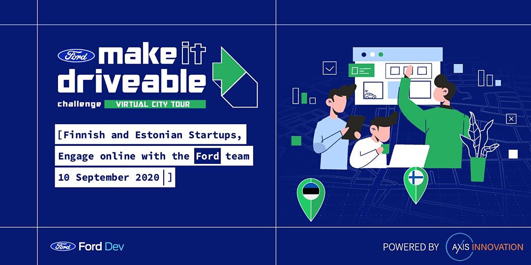 FordDevTeam's tweet photo. 📢Finnish & Estonian #Startups! Interested in "getting in the car" with an idea for the Connected Vehicle or an iOS/Android app? Then the #Makeitdriveable Challenge is for you! Join us tomorrow 8:45-10:30amEDT to learn how to engage with us. Register here: https://t.co/1ukY2eCrZN https://t.co/LHMs4oMafI